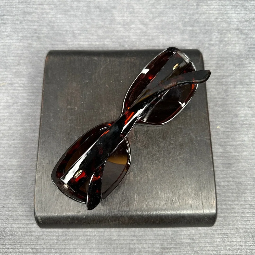 Foster Grant Polarized Y2K Sunglasses Tortoise Shell Brown Oval Frames Cat lens